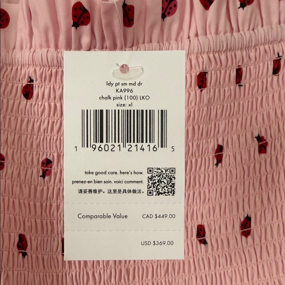 Kate Spade Pink Ladybug patternMaxi Dress - Picture 4 of 5